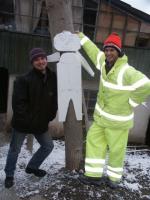26 january 022 serge and i with my polystyrene snow man 1614